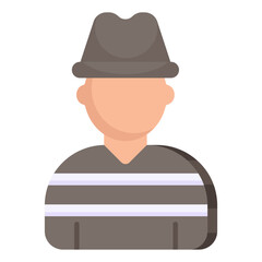 Wall Mural - Unique design icon of prisoner 


