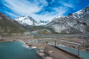 Wall Mural - View of some natural pools at Termas Colina (Spa Hills) - Cajon del Maipo, Chile