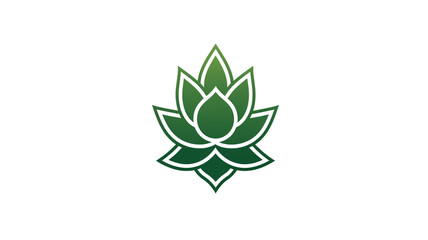 Wall Mural - outline logo of green plant on white background