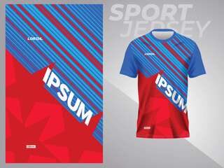 Wall Mural - red and blue shirt sport jersey mockup template design