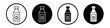 Hot sauce bottles icon set. hot dog ketchup bottle vector symbol in black filled and outlined style.