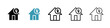 House damage vector icon set. Earthquake broken home property vector icon for Ui designs
