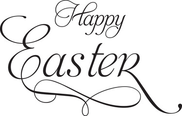 Happy Easter sign design text swirl card chatolic