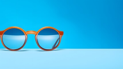 sunglasses on a sun blue background