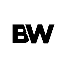 Letter B and W, BW logo design template. Minimal monogram initial based logotype.