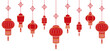 Illustration red and gold chinese lanterns for new year of vector