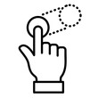 Touch and swipe icons of hand gestures on device screen