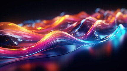 Wall Mural - futuristic, background, technology, abstract, network, line, light, connection, communication, future. hi-end image background abstract wave colourful light for technology banner generate via AI.