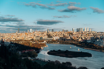 Wall Mural - Pierre Loti view point. Cityscape of Istanbul Turkey.