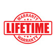 lifetime warranty sticker. guarantee sign and symbol.
