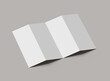 Blank accordion 4 panel fold A4 leaflet renders to present your design