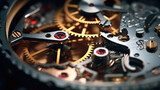 Fototapeta  - Close-up of a mechanical gears in swiss watch