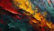 Celebrate Black History Month with a vibrant grunge canvas featuring red, yellow, and green impasto texture,