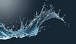 splashes of water on a dark blue background 3d rendering