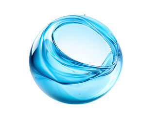 Water Splash Shaped like a Sphere, isolated on a transparent or white background