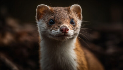 Sticker - Cute small mammal, furry and fluffy, staring with curiosity at camera generated by AI