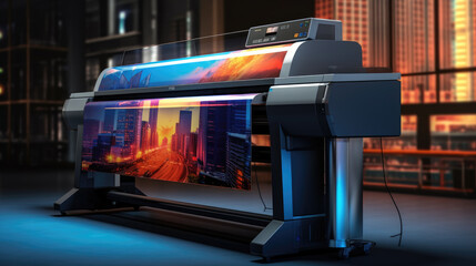 Wall Mural - A big digital inkjet printing machine