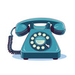 © baobabay - Old retro rotary dial telephone icon. Vintage phone isolated. Vector illustration