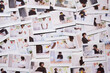 © Just images - expansive spread of Polaroid photos on a white backdrop, capturing a young entrepreneur's diverse daily activities, from strategic planning to moments of reflection, in a lively, modern workspace.