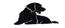Black Silhouette Of A Dog Isolated On A White Background.
