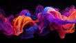 © TrendyImages - colored floating liquid in the trend colors pink, orange, blue and violet on black background , Ai generated image.