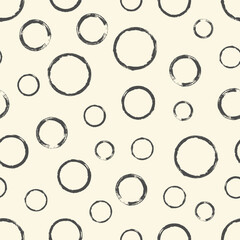 Wall Mural - Seamless pattern with hand painted ink circles