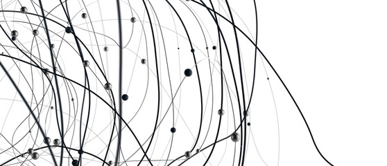 Poster - Falling cyber particles. Big data stream. 3d