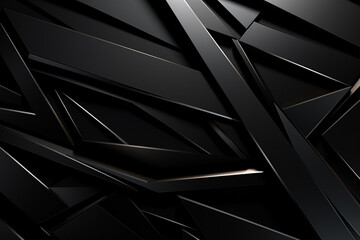 Wall Mural - Graphic resources. Abstract and futuristic black background with copy space. Smooth and sharp dark blank objects surface