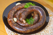 Liver sausage with garlic and herbs. Caucasian Circassian cuisine