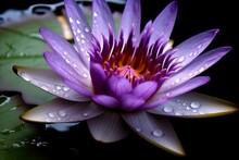 A Beautiful Purple Lotus Flower. Generative AI