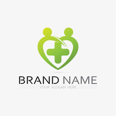 Wall Mural - hospital and health care logo design vector cross logo design graphic