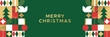 © Dedraw Studio - Merry christmas modern geometric banner template. Abstract xmas holiday mosaic poster with winter decoration. Festive party invitation, minimalist december event greeting card.