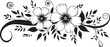 Petal Noir Chronicles Monotone Hand Drawn Florals Floral Noir Enigma Intricate Black Logo Vectors