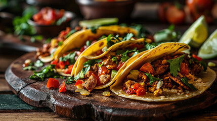 Tasty food photo of a Burger-tacos. Concept of the Food Mashup