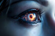 close up of futuristic augmented eye
