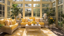 Sunroom With Sunflower Yellow Accents