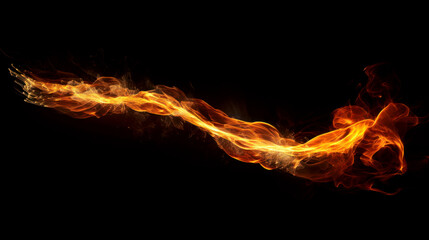 Wall Mural - Flame of fire on black background