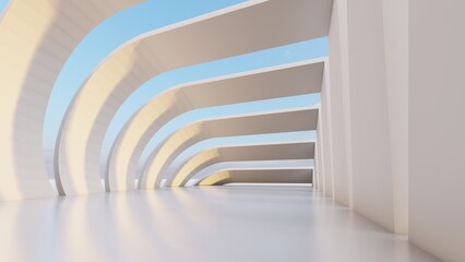 Poster - Abstract architecture background arched interior 3d render