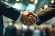 Global Business Agreement: Handshake at Conference