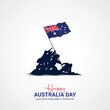 Happy national day of Australia Day.26th January, creative design for social media ads vector