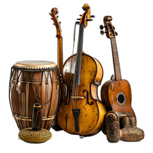 Musical Instruments Isolated On Transparent Or White Background, Png

