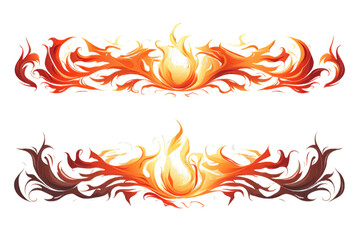 Wall Mural - Flame mail border, fire frame Transparent background. Generative AI