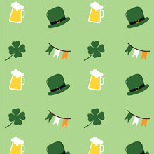 Pattern For St. Patrick's Day. Saint Patrick Background Vector Illustration