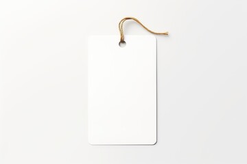 White blank price label tag mockup isolated on white background.