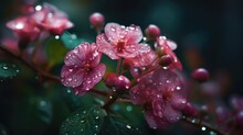 Water Drops On Pink Flower