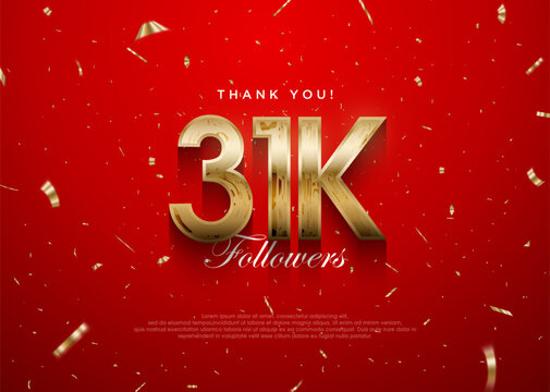 Thank you followers 31k background, greeting banner poster for fans.