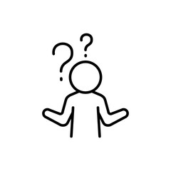 Poster - Confused outline icons, minimalist vector illustration ,simple transparent graphic element .Isolated on white background