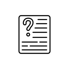 Poster - Question paper outline icons, minimalist vector illustration ,simple transparent graphic element .Isolated on white background
