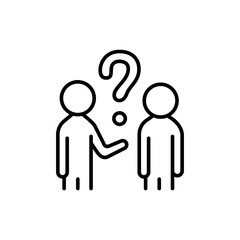 Poster - Asking question outline icons, minimalist vector illustration ,simple transparent graphic element .Isolated on white background