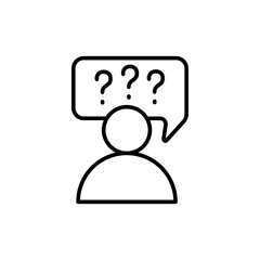 Poster - Confused outline icons, minimalist vector illustration ,simple transparent graphic element .Isolated on white background